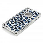 Wholesale iPhone 5 5S  Leopard Diamond Chrome Case (Blue)